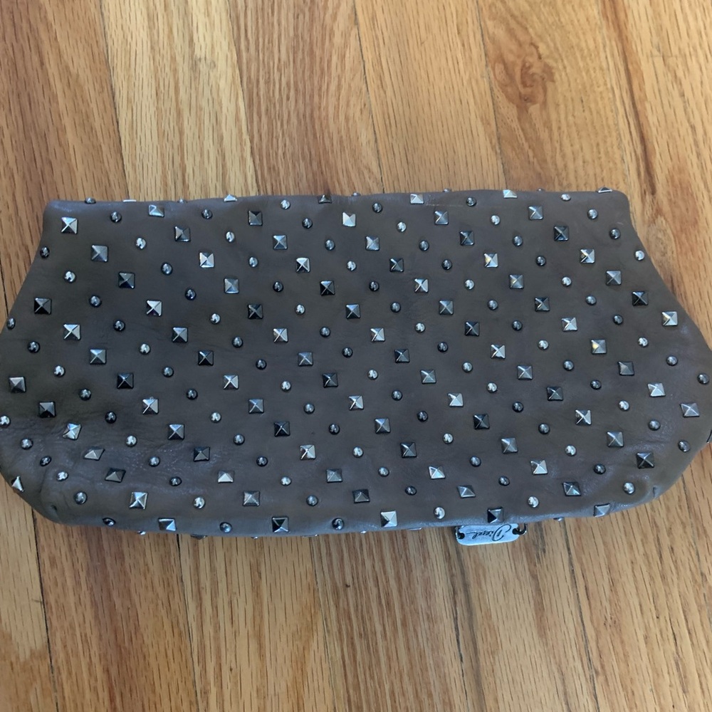 Diesel taupe studded clutch